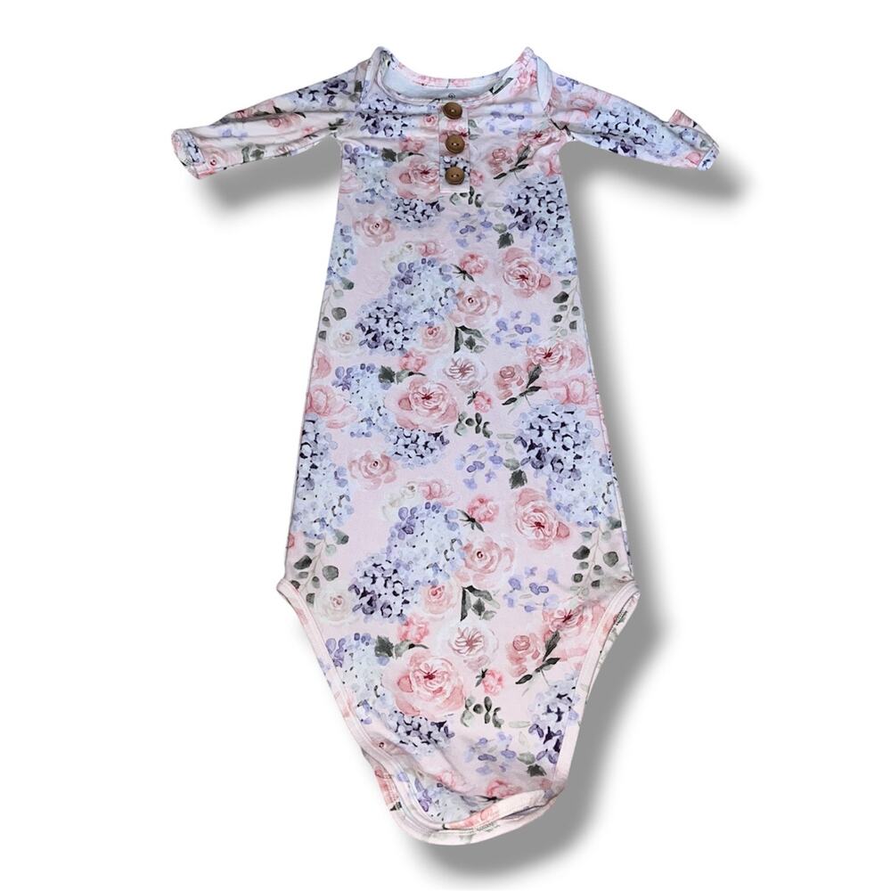 Caden Lane "Henlee's Hydrangea" Knotted Gown | Size 0-3M